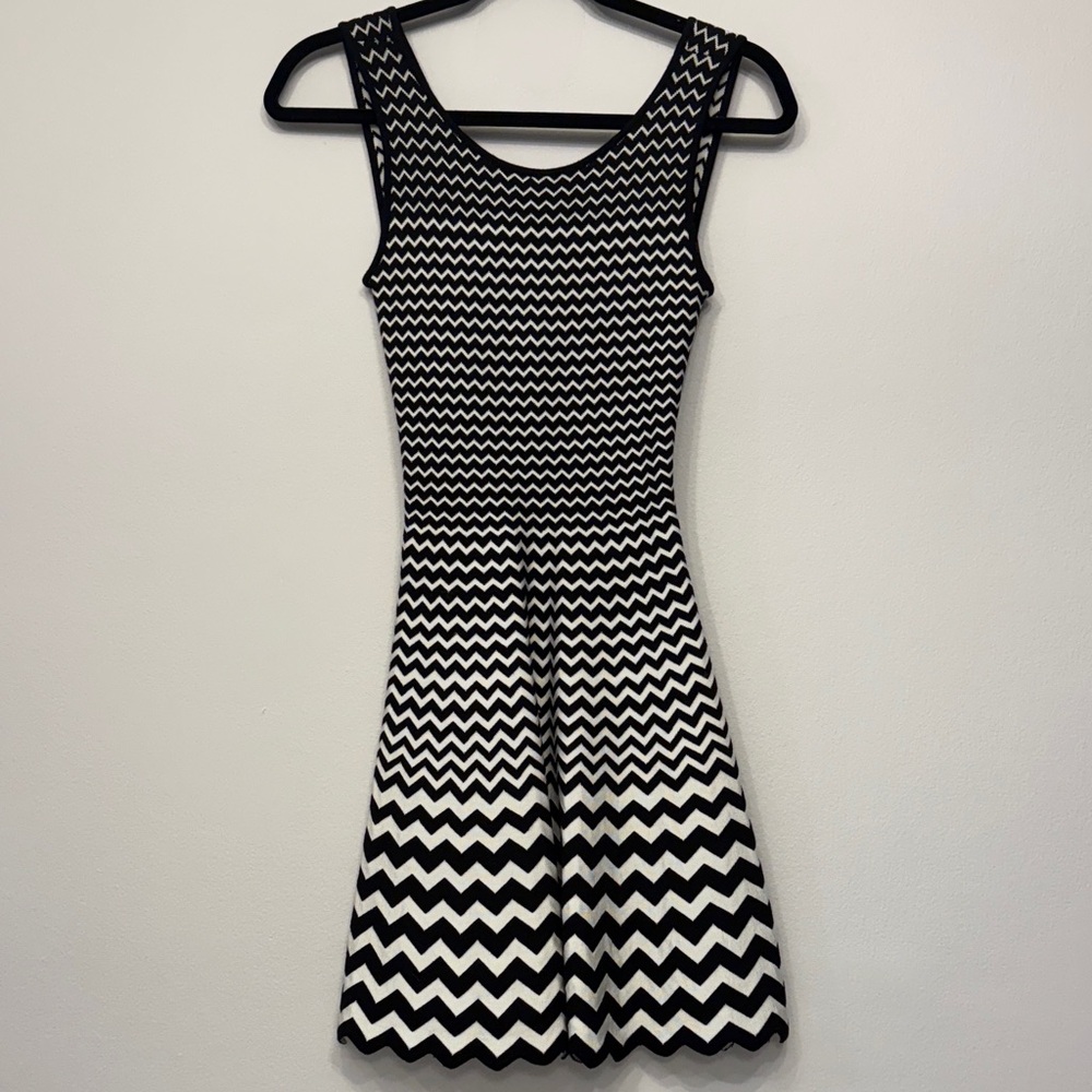 NWT Black and White Chevron Dress